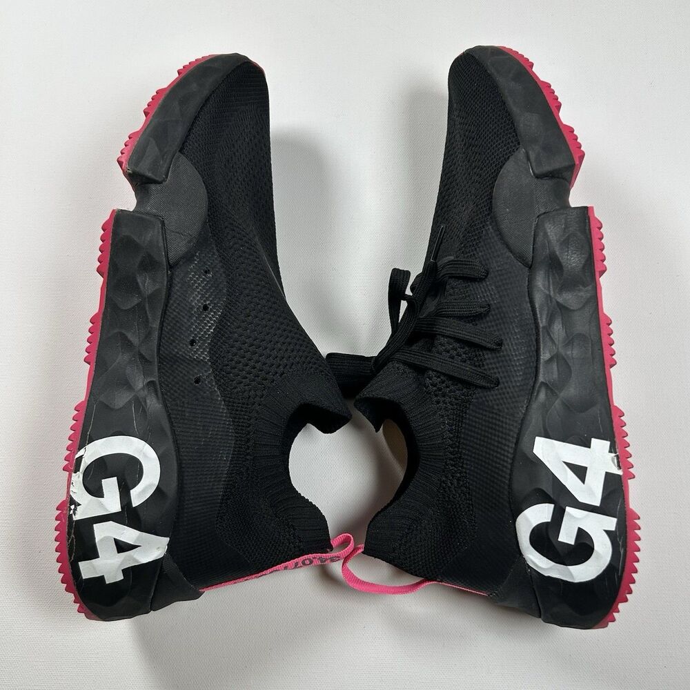 G/Fore MG4.1 Knit Golf Shoes Onyx Black / Pink Size 12.5 Spikeless G4MF19EF07